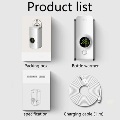 Constant Temperature Bottle Warmer Wireless Digital Display Milk Warmer Rapid Warming Portable Nighttime Milk Warmer Car Mount